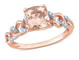 1 5/8 Carat (ctw) Morganite and Diamond Ring in 10K Rose Pink Gold